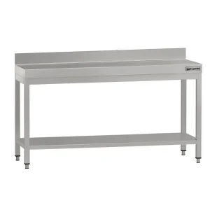 Edelstahl Arbeitstisch ECO - 1800x700mm - mit Grundboden & Aufkantung - HaustierPro
