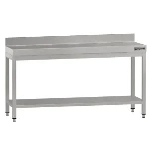 Edelstahl Arbeitstisch ECO - 2000x700mm - mit Grundboden & Aufkantung - HaustierPro
