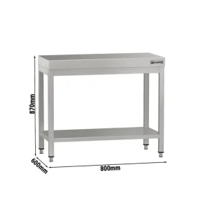 Edelstahl Arbeitstisch ECO - 800x600mm - mit Grundboden ohne Aufkantung - HaustierPro