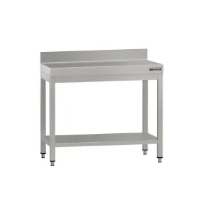 Edelstahl Arbeitstisch ECO - 800x700mm - mit Grundboden & Aufkantung - HaustierPro