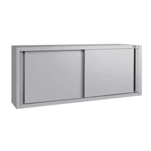 Edelstahl Wandhängeschrank ECO - 1800x400mm - mit Schiebetür - 650mm hoch - HaustierPro