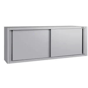 Edelstahl Wandhängeschrank ECO - 2000x400mm - mit Schiebetür - 650mm hoch - HaustierPro