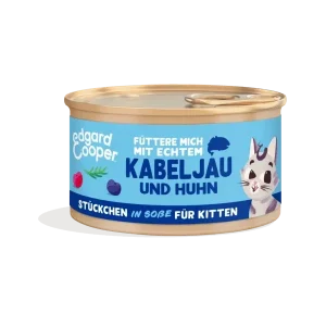 Edgard & Cooper Katze MSC-Kabeljau&Huhn+Blaubeeren Stückchen
