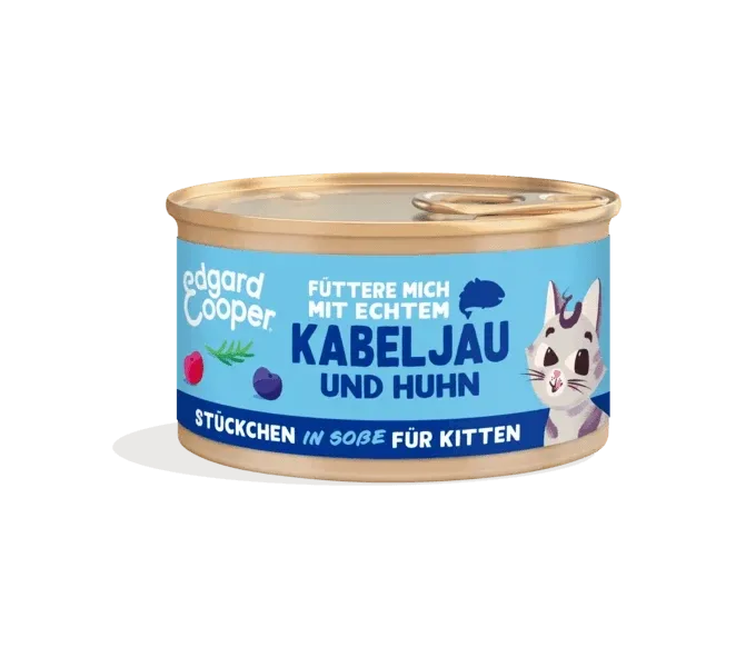 Edgard & Cooper Katze MSC-Kabeljau&Huhn+Blaubeeren Stückchen