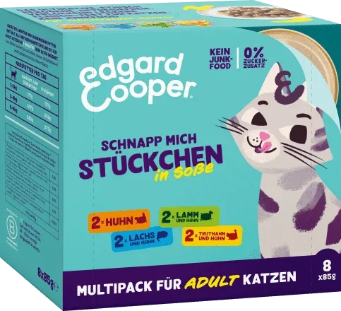Edgard & Cooper Katze Multipack Chunks Huhn,Lachs,Lamm,Truthahn