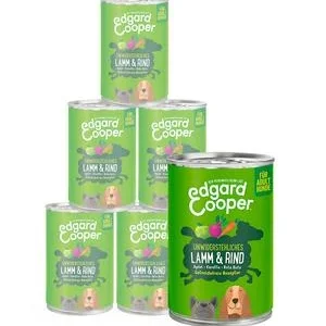 Edgard & Cooper Nassfutter für Hunde, Unwiderstehliches Lamm & Rind Adult, 6 x 400 g