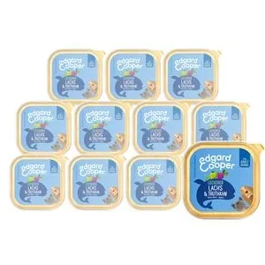 Edgard & Cooper Nassfutter für Hunde, Leckerer Lachs & Truthahn Adult, 11 x 150 g