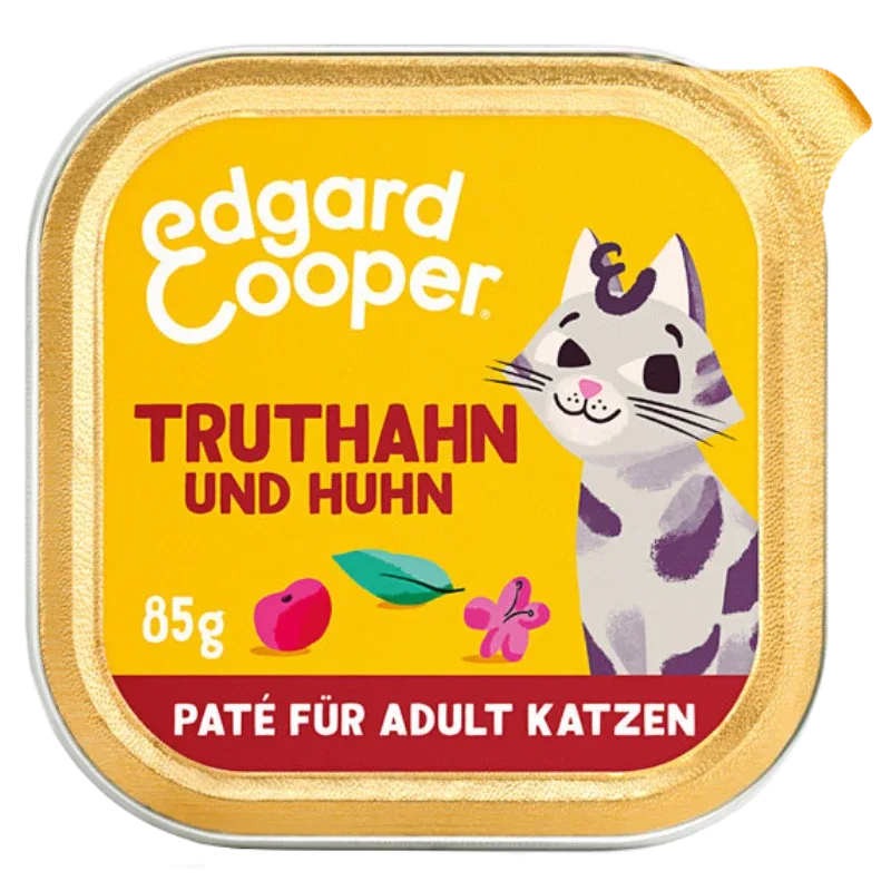 Edgard & Cooper Paté Adult Freilauftruthahn und Freilaufhuhn mit Cranberrys, Salbei und Baldrian 85g