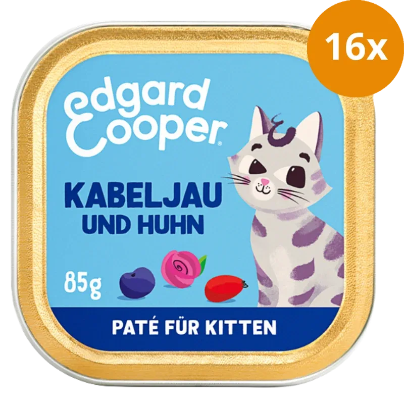 Edgard & Cooper Paté Kitten MSC-Kabeljau und Freilaufhuhn mit Blaubeeren, Rosenblüten und Hagebutten - Image 2