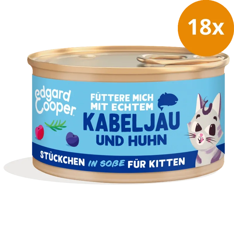 Edgard & Cooper Stückchen in Soße Adult MSC-Kabeljau und Freilaufhuhn mit Blaubeeren, Cranberrys 85g - Image 2