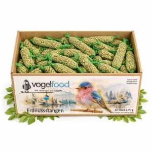 Erdnuss-Stangen Erdnussstangen a 90g Vogelfutter Marke Vogelfood 40 Stück Erdnuss-Stangen Erdnussstangen a 90g Vogelfutter Marke Vogelfood