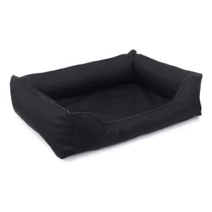 Erhöhter Liegeplatz Mestizo Valencia Orthopedic Orthopädisches Haustierbett Hundekorb Tierbett Hundesofa Außenmaße: 100x75 cm / Innenmaße: 70x53 cm Schwarz - HaustierPro