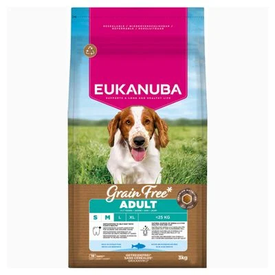 Eukanuba Grain Free Adult Small & Medium mit Seefisch 3 kg