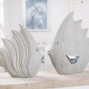 Figur, Fisch, "Fisch", Kunstharz, grau, L. 10 cm, B. 35 cm, H. 32 cm - HaustierPro