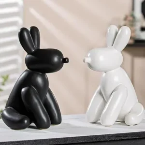 Figur, Hund, "Ballonhund", Ballonhund, Keramik, schwarz, L. 19 cm, B. 14 cm, H. 25 cm für deinen treuen Freund - HaustierPro