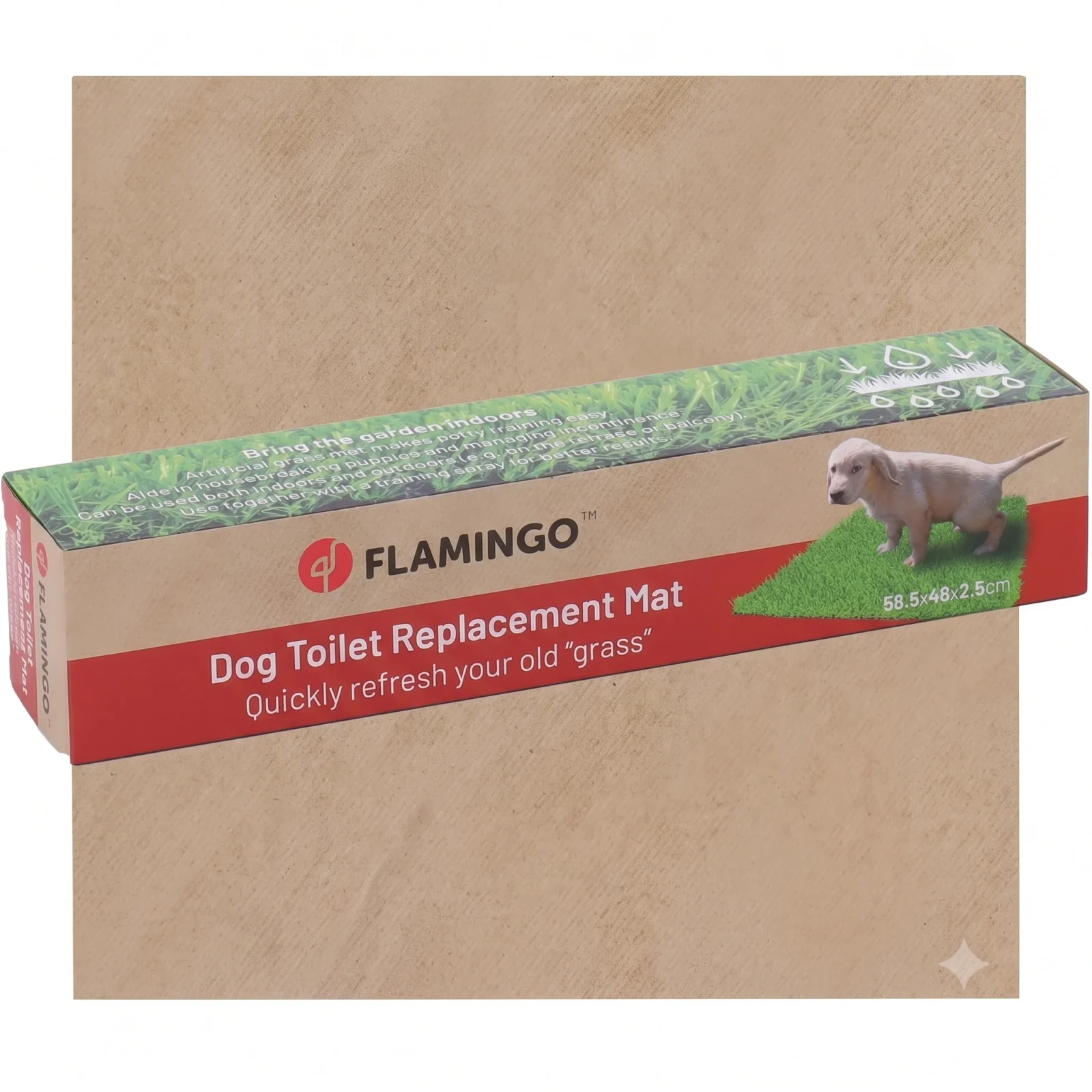 Flamingo Pelou Ersatz-Kunstrasenmatte Grün für Haustiertoilette – Saubere Welpen- & Hundetoilette - Image 2