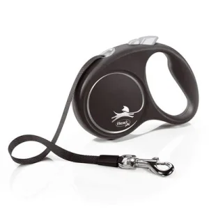 flexi Black Design Gurt-Leine schwarz, 5 m Größe S: bis 15 kg