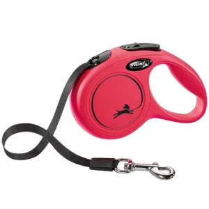 FLEXI Rollleine New CLASSIC Gurt - 5m, bis 50kg Rot