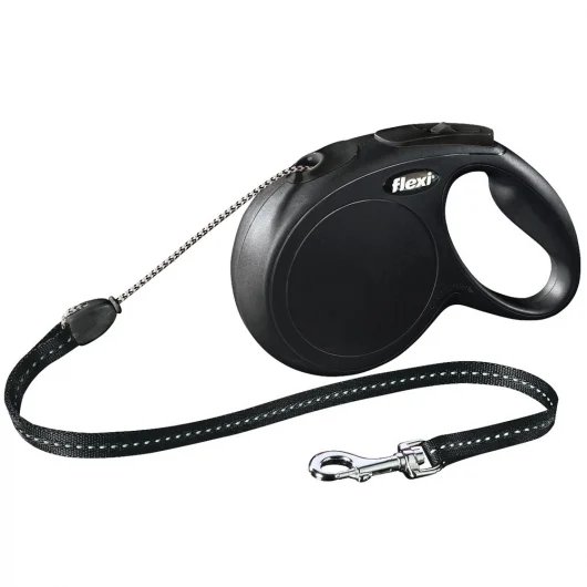 FLEXI Rollleine New CLASSIC Seil - 8m, bis 20kg Schwarz