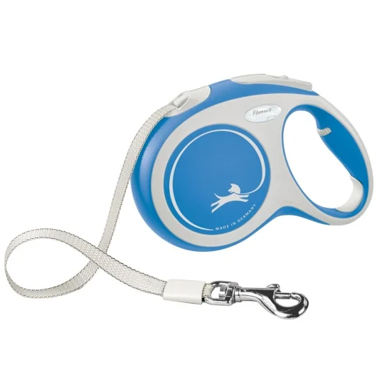 FLEXI Rollleine New COMFORT Gurt - 5m, bis 25kg Blau