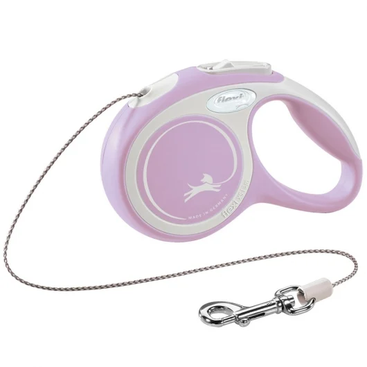 FLEXI Rollleine New COMFORT Seil - 3m, bis 8kg Rosa