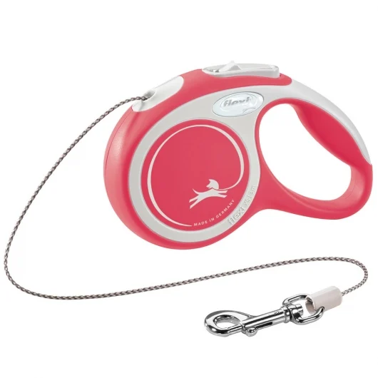 FLEXI Rollleine New COMFORT Seil - 3m, bis 8kg Rot