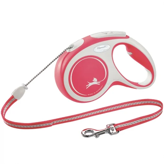 FLEXI Rollleine New COMFORT Seil - 5m, bis 20kg Rot