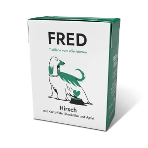 FRED Hirsch & Wildschwein mit Hirse und Steckrüben – Alleinfutter für ausgewachsene Hunde