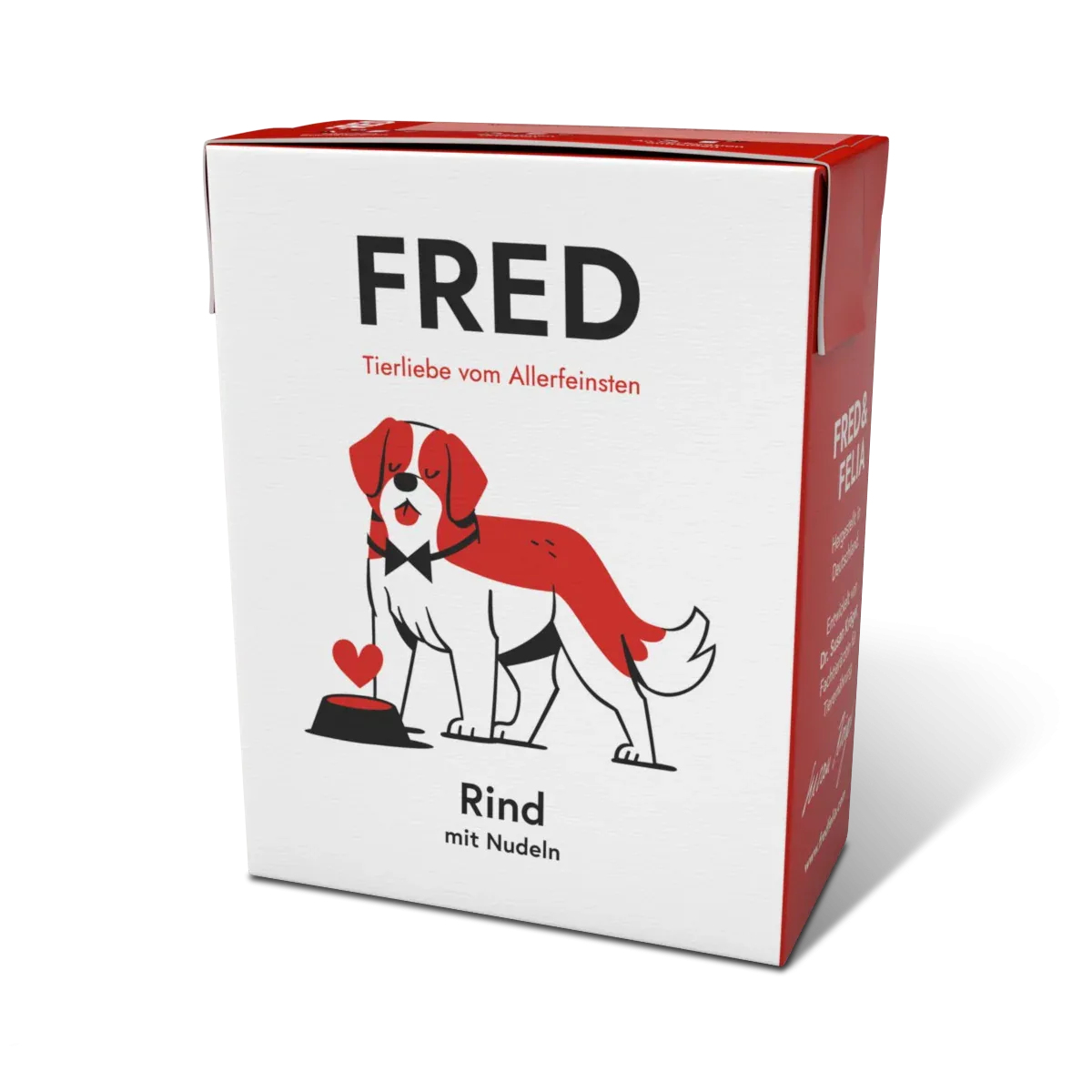 FRED Rind mit Nudeln – Nassfutter für Hunde, monoprotein, 10 x 390 g
