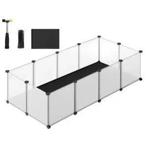 Freilauf- Kleintiergehege mit Bodenplatten 125 x 63 x 42 cm - HaustierPro