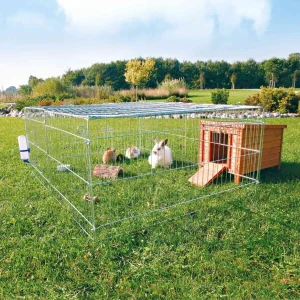 Freilaufgehege für Kaninchen mit Abdeckung verzinkt