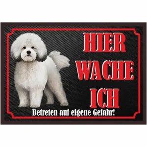 Fussmatte Hund - Bichon Frisé - 50x35 cm mit lustigem Spruch - HaustierPro