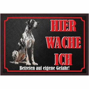 Fussmatte Hund - Deutsche Dogge - 50x35 cm mit lustigem Spruch - HaustierPro