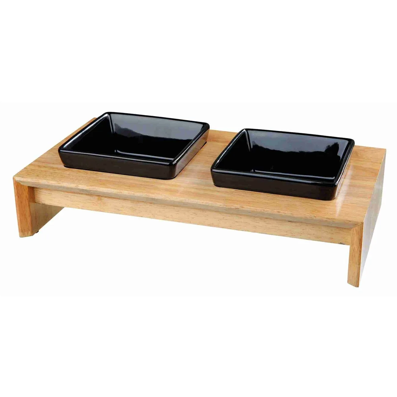 Futterstation mit Holzständer für Hunde und Katzen