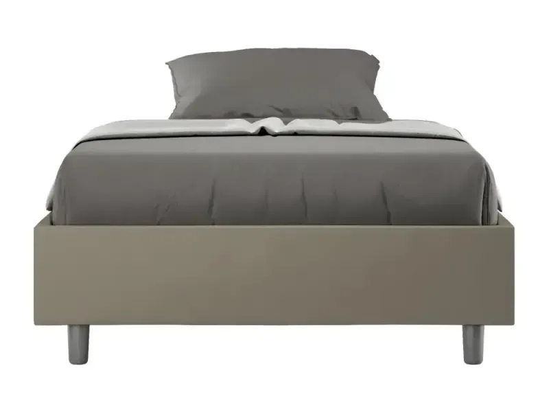 Gepolstertes Bett mit Lattenrost 140x190 mit Kunstlederbezug Cappuccino Azelia - HaustierPro