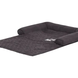 Geräuscharmes Kunstleder Pet Bed BOZAN Fabric Dark Grey - HaustierPro