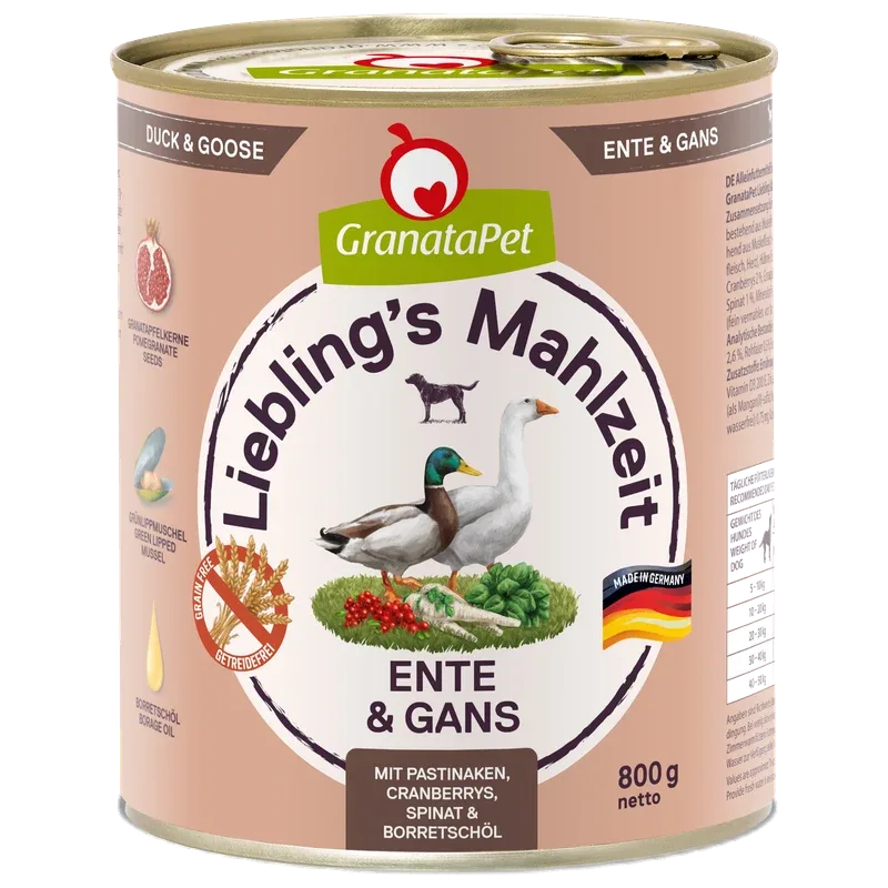 GranataPet Liebling's Mahlzeit Ente & Gans 800 g