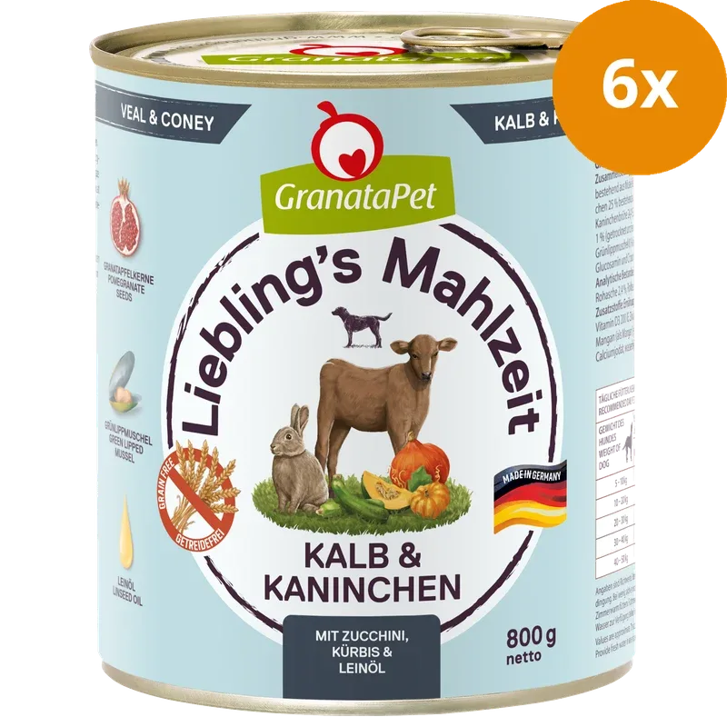GranataPet Liebling's Mahlzeit Kalb & Kaninchen 800 g - Image 2