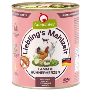 GranataPet Liebling's Mahlzeit Lamm & Hühnerherzen 800 g