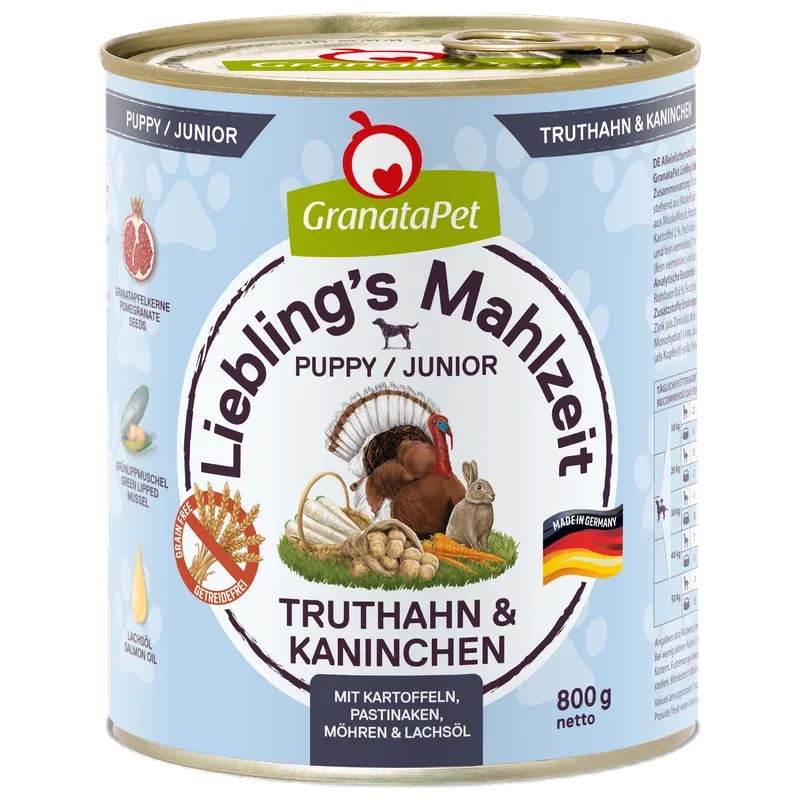 GranataPet Liebling's Mahlzeit Truthahn & Kaninchen Junior 800 g