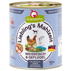 GranataPet Liebling's Mahlzeit Weißfisch & Geflügel 800 g