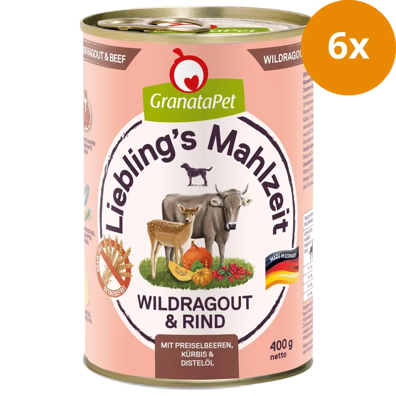 GranataPet Liebling's Mahlzeit Wildragout & Rind 400 g - Image 2