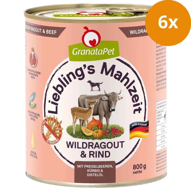 GranataPet Liebling's Mahlzeit Wildragout & Rind 800 g - Image 2