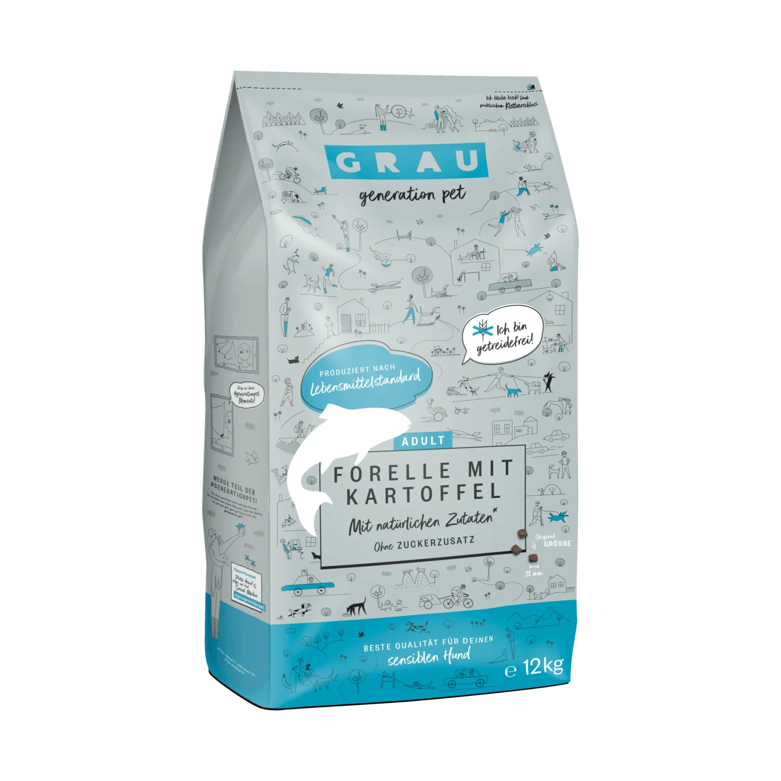 Grau Hund Forelle mit Kartoffel - Image 2