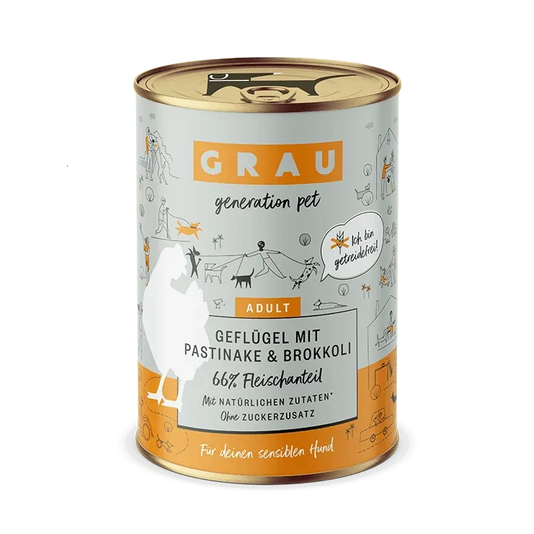 Grau Hund Geflügel mit Pastinake/Brokkoli - Image 2