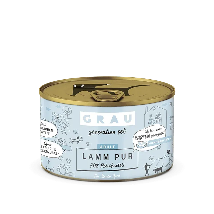 Grau Hund Lamm Pur