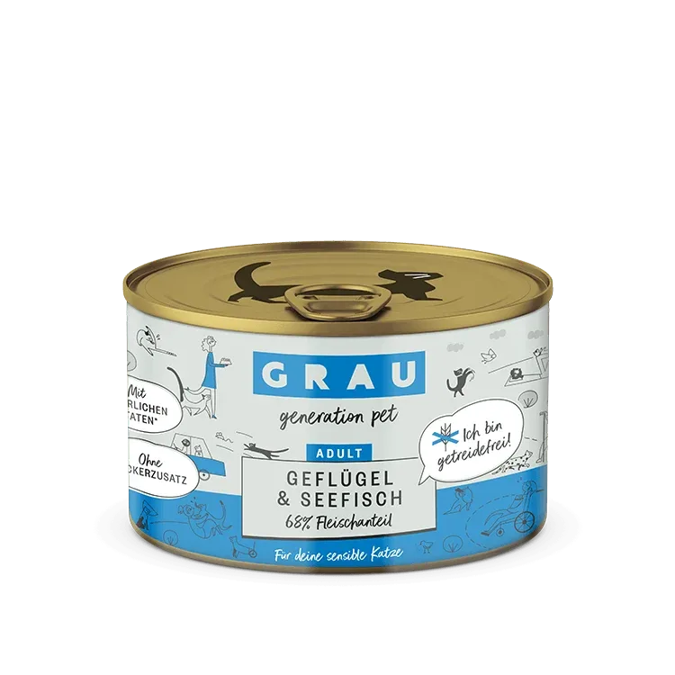 Grau Katze Geflügel & Seefisch