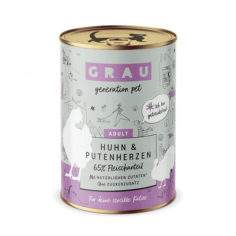 Grau Katze Huhn & Putenherzen - Image 2