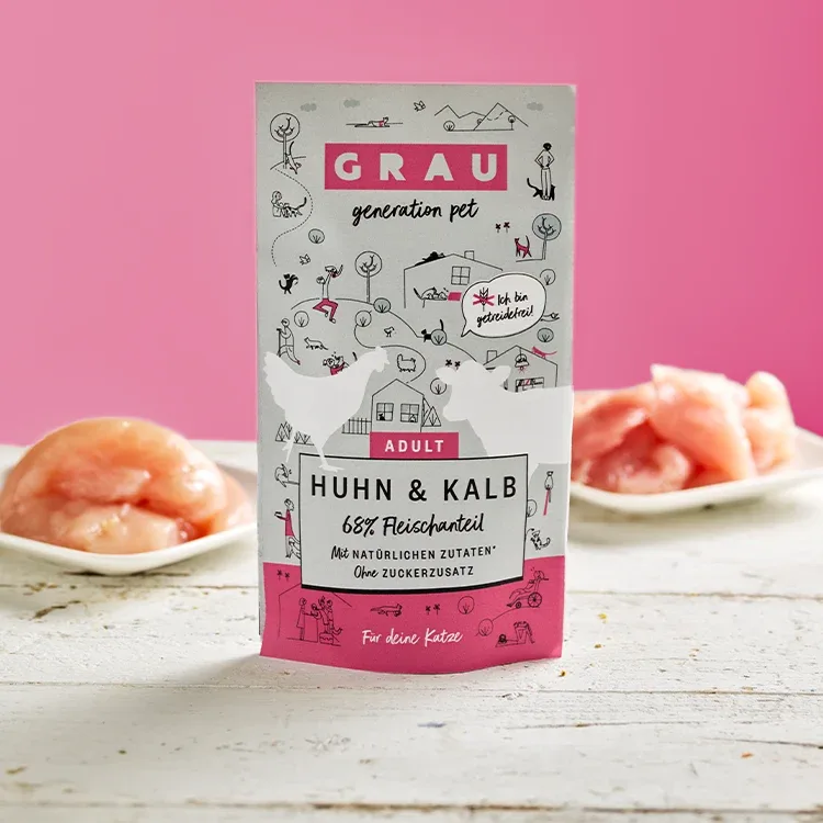 Grau Katze Pouch Beutel Huhn & Kalb - Image 2