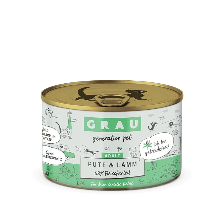 Grau Katze Pute & Lamm
